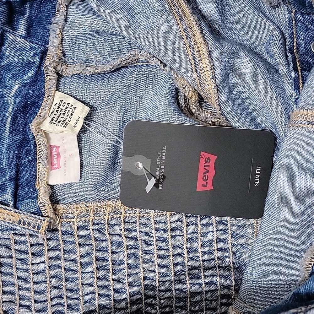 Levi's Malene bustier button front denim dress Sz S NWT - Picture 9 of 10